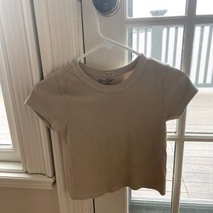 Cream Brandy Melville Short Sleeve Top